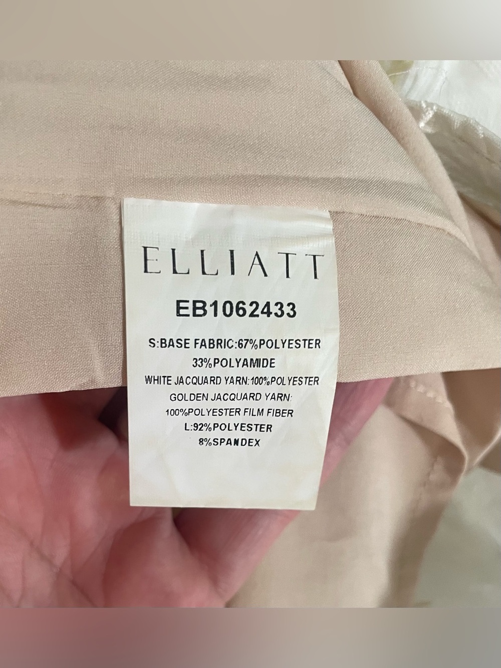 Elliatt Octavia Bow Dress Large Mini Party Bridal Cocktail Ivory Gold Revolve - Picture 8 of 10